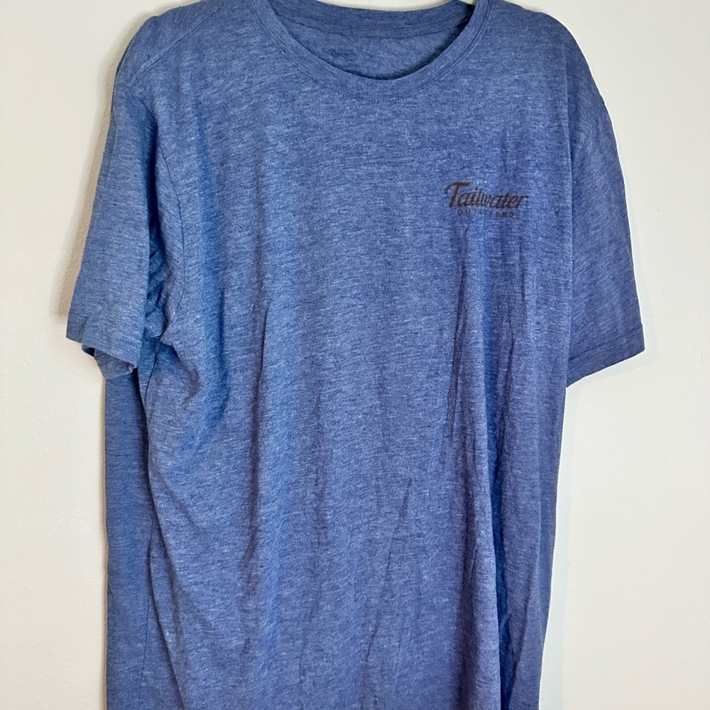 Men's Heather Blue Short Sleeve Crew Neck Shirt Tampa tailwater fishing shirt